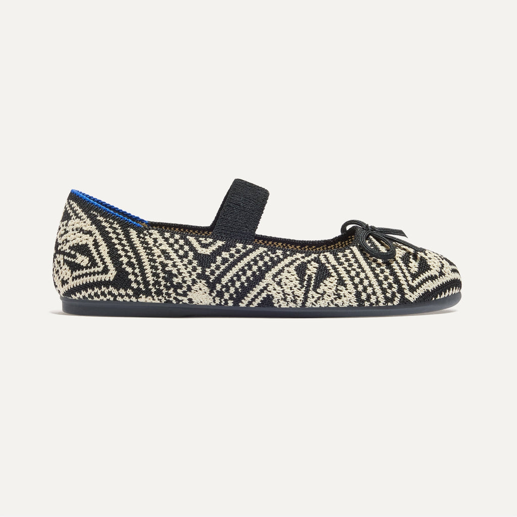 The Kids Bow Mary Jane - Black Mosaic