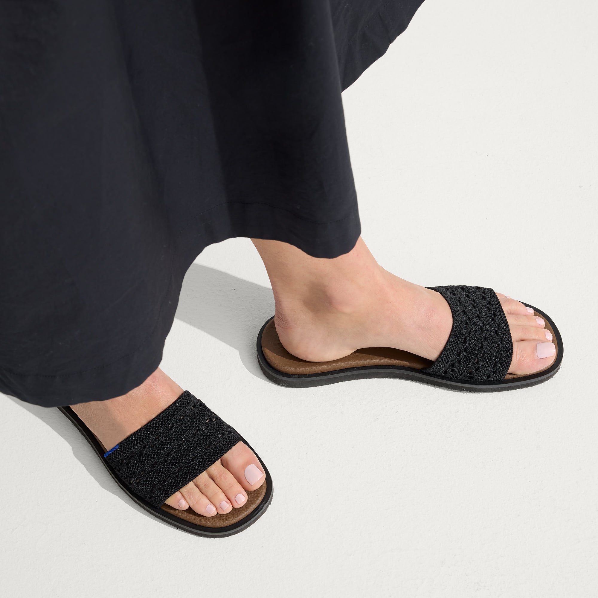 The Slide Sandal - Black Crochet