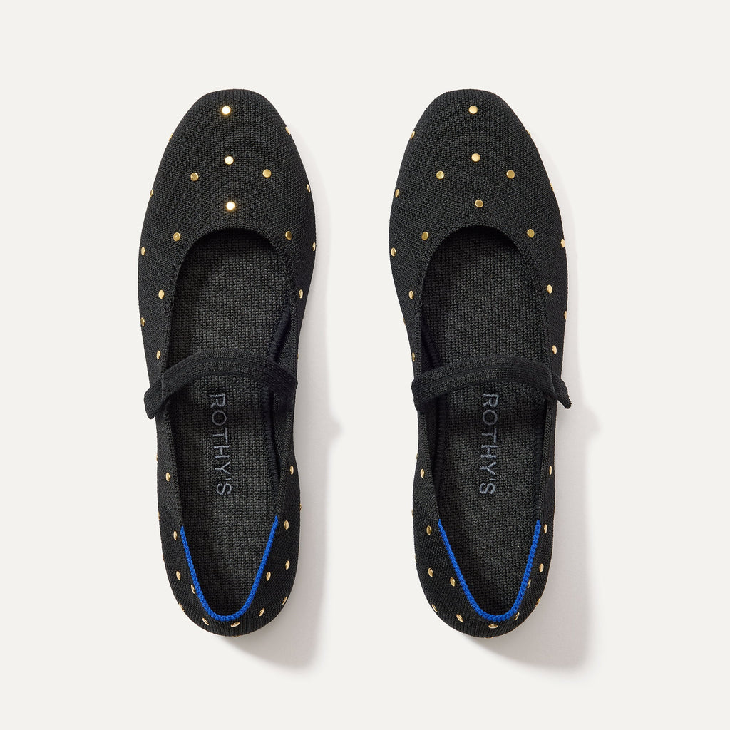 The Square Mary Jane - Studded Black