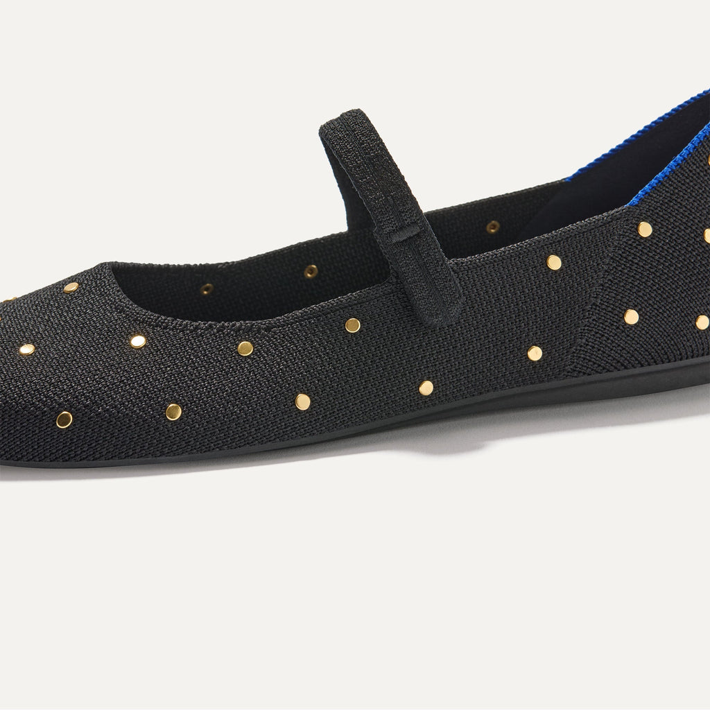 The Square Mary Jane - Studded Black